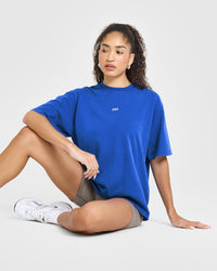 Raising The Bar Oversized Washed T-Shirt | Cobalt Blue