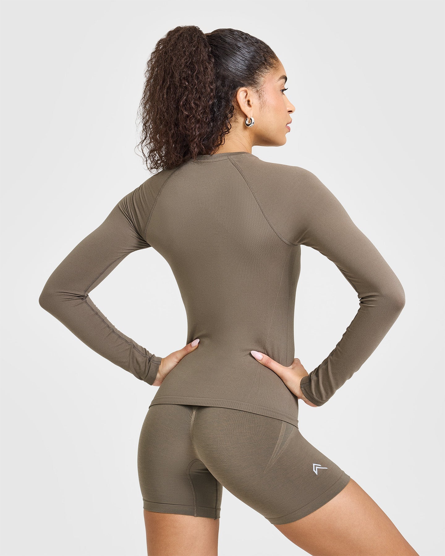 Go To Seamless Fitted Long Sleeve Top | Moss Brown