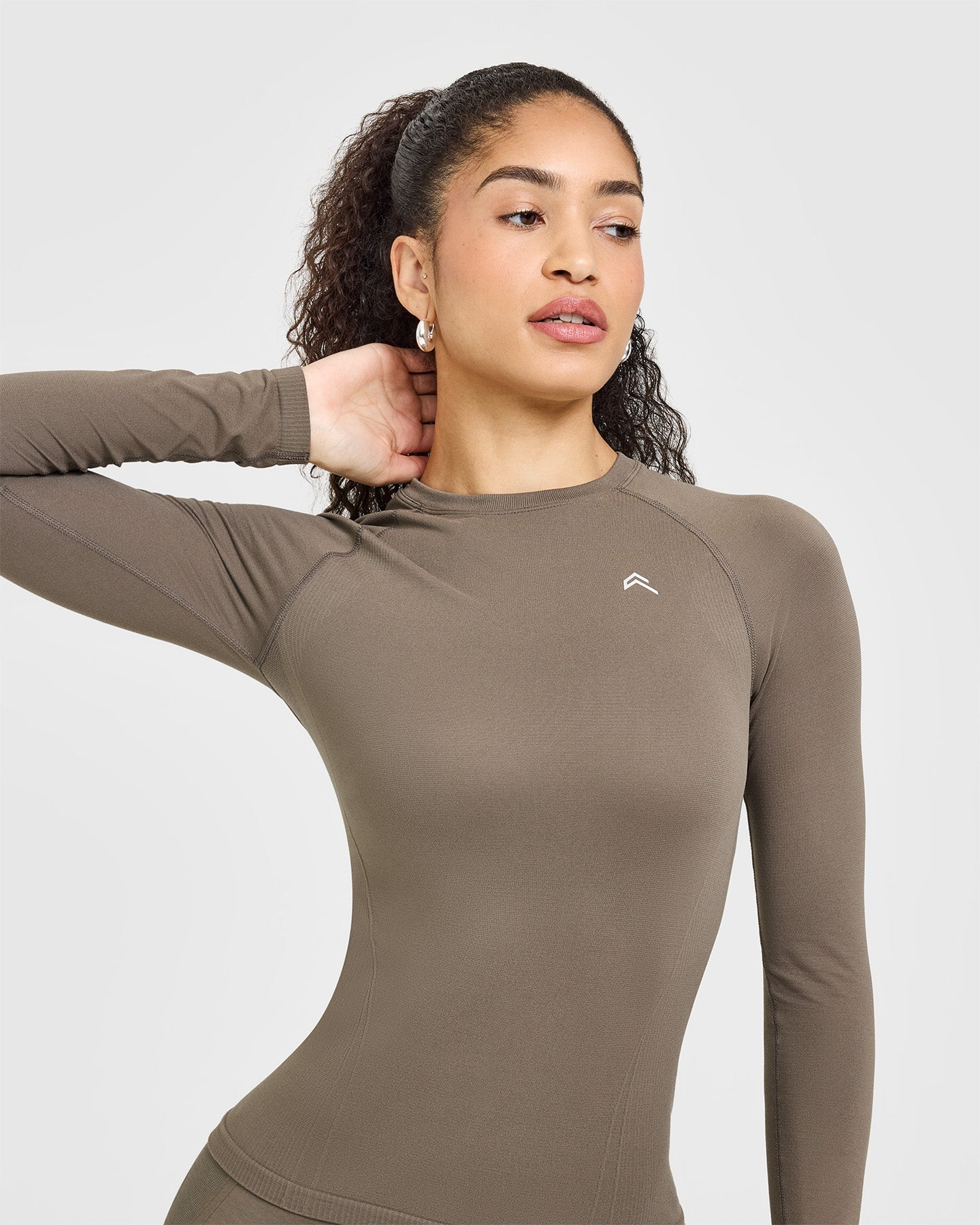 Go To Seamless Fitted Long Sleeve Top | Moss Brown