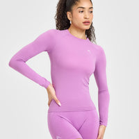 Go To Seamless Fitted Long Sleeve Top | Orchid Purple