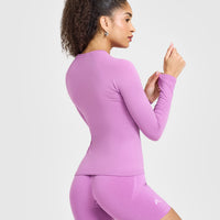 Go To Seamless Fitted Long Sleeve Top | Orchid Purple
