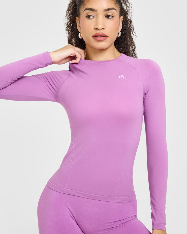 Go To Seamless Fitted Long Sleeve Top | Orchid Purple
