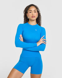 Go To Seamless Fitted Long Sleeve Top | Tropical Blue