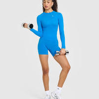 Go To Seamless Fitted Long Sleeve Top | Tropical Blue