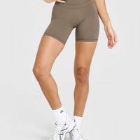 Unified High Waisted Shorts 6" | Moss Brown