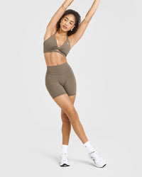 Unified High Waisted Shorts 6" | Moss Brown