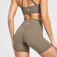 Unified High Waisted Shorts 6" | Moss Brown