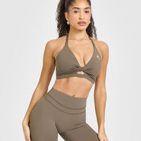 Unified Twist Sports Bra | Moss Brown
