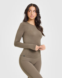 Mellow™ Soft Long Sleeve Top | Moss Brown