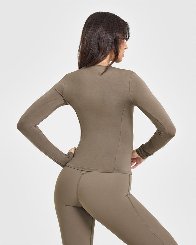 Mellow™ Soft Long Sleeve Top | Moss Brown
