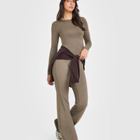 Mellow™ Soft Long Sleeve Top | Moss Brown