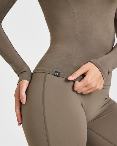 Mellow™ Soft Long Sleeve Top | Moss Brown