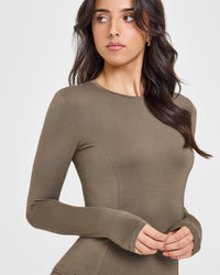 Mellow™ Soft Long Sleeve Top | Moss Brown