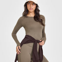 Mellow™ Soft Long Sleeve Top | Moss Brown