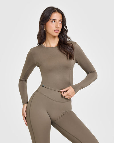 Mellow™ Soft Mid Long Sleeve Top | Moss Brown