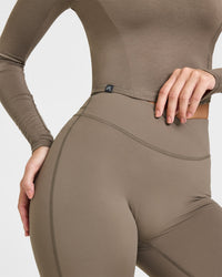 Mellow™ Soft Mid Long Sleeve Top | Moss Brown
