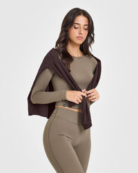 Mellow™ Soft Mid Long Sleeve Top | Moss Brown