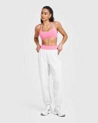 EasyLiftâ„¢ Halter Bralette with White Logo | Peony Pink