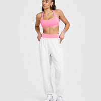 EasyLiftâ„¢ Halter Bralette with White Logo | Peony Pink