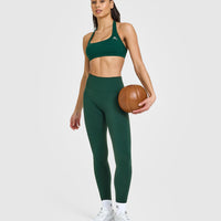 EasyLift™ Halter Bralette with White Logo | Racing Green