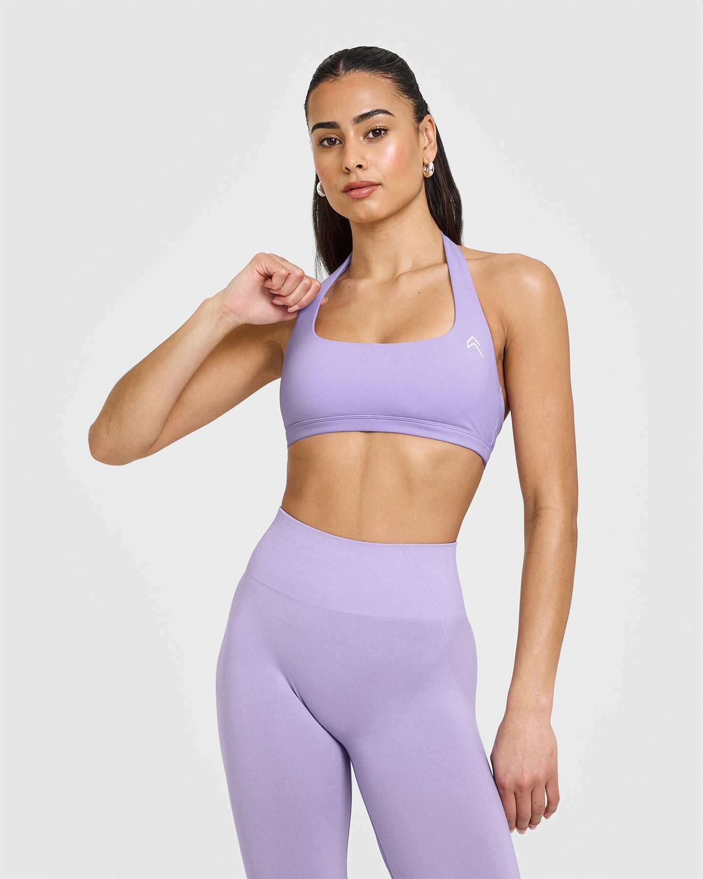 EasyLiftâ„¢ Halter Bralette with White Logo | Wisteria Purple