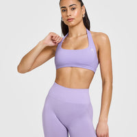EasyLiftâ„¢ Halter Bralette with White Logo | Wisteria Purple