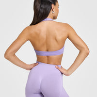 EasyLiftâ„¢ Halter Bralette with White Logo | Wisteria Purple