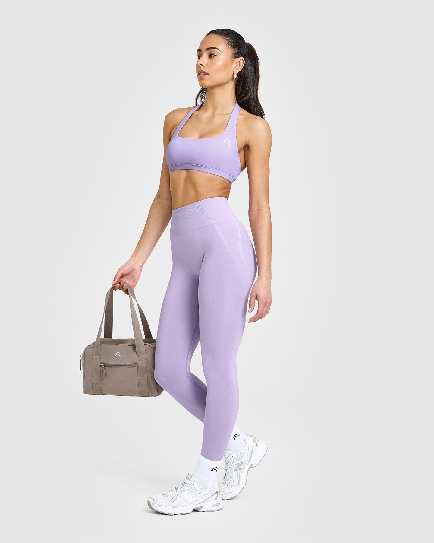 EasyLiftâ„¢ Halter Bralette with White Logo | Wisteria Purple