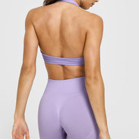 EasyLiftâ„¢ Halter Bralette with White Logo | Wisteria Purple