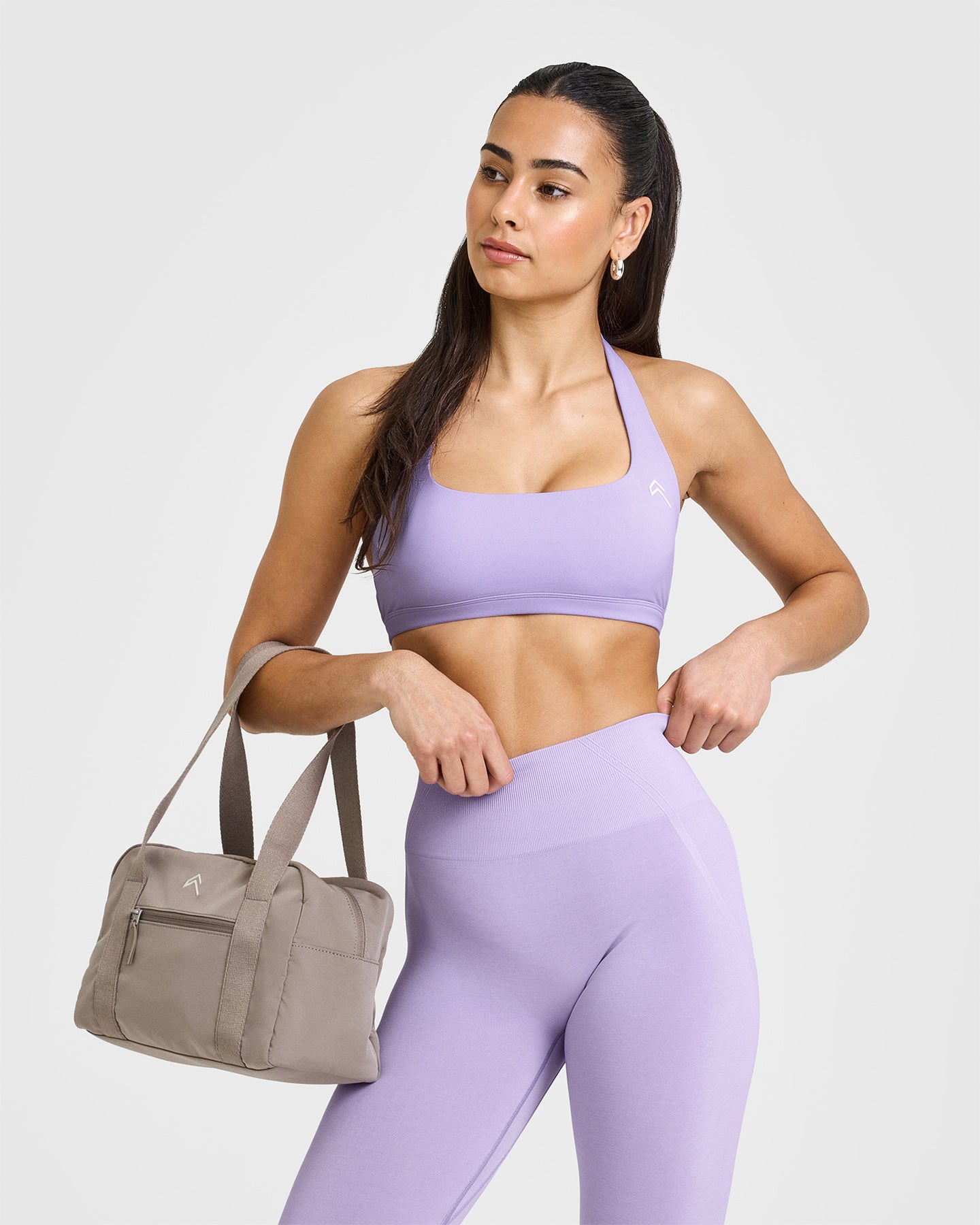 EasyLiftâ„¢ Halter Bralette with White Logo | Wisteria Purple