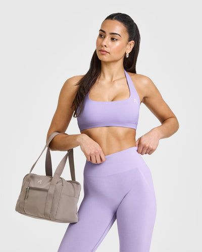 EasyLiftâ„¢ Halter Bralette with White Logo | Wisteria Purple