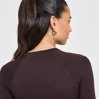 Go To Seamless Fitted Long Sleeve Top | Plum Brown