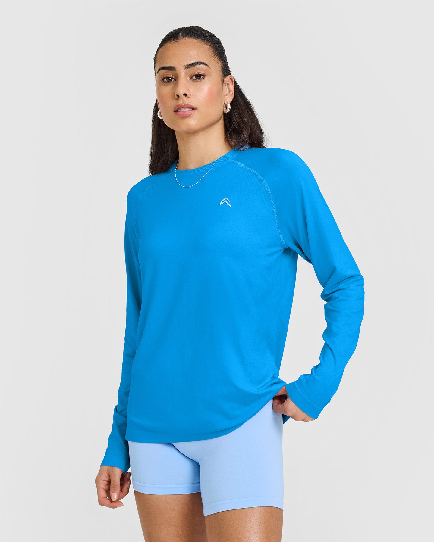 Go To Seamless Loose Long Sleeve Top | Tropical Blue