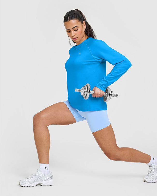 Go To Seamless Loose Long Sleeve Top | Tropical Blue