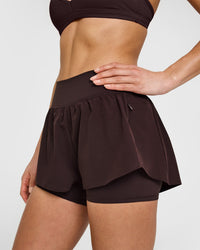 Unified Double Layer Shorts 5" | Plum Brown