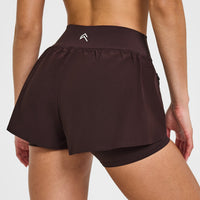 Unified Double Layer Shorts 5" | Plum Brown