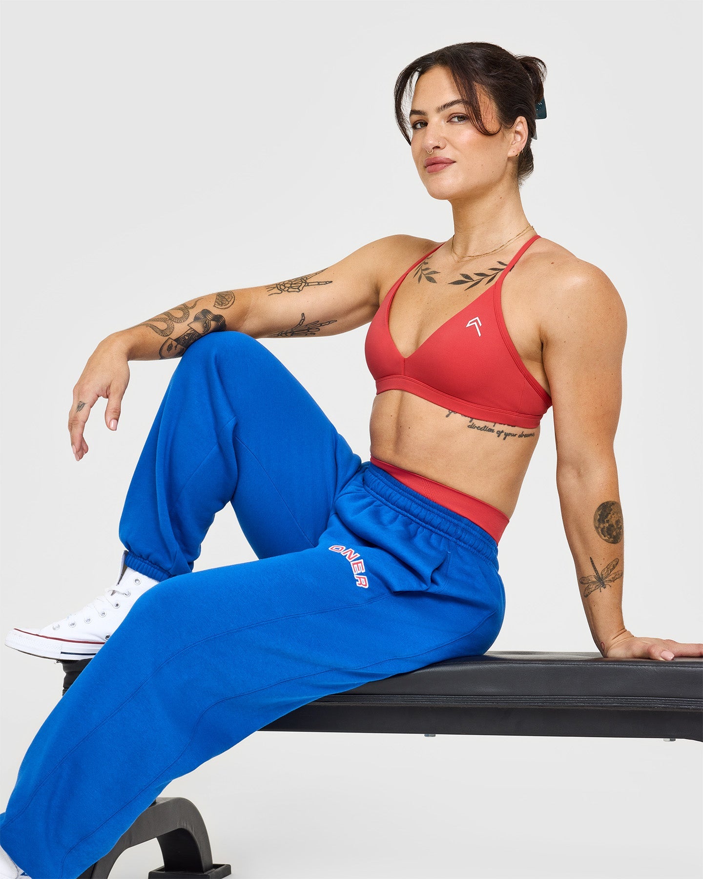 EasyLiftâ„¢ Ultra Minimal V Neck Bralette with White Logo | Washed Sweet Red