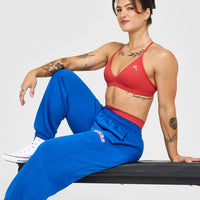 EasyLiftâ„¢ Ultra Minimal V Neck Bralette with White Logo | Washed Sweet Red