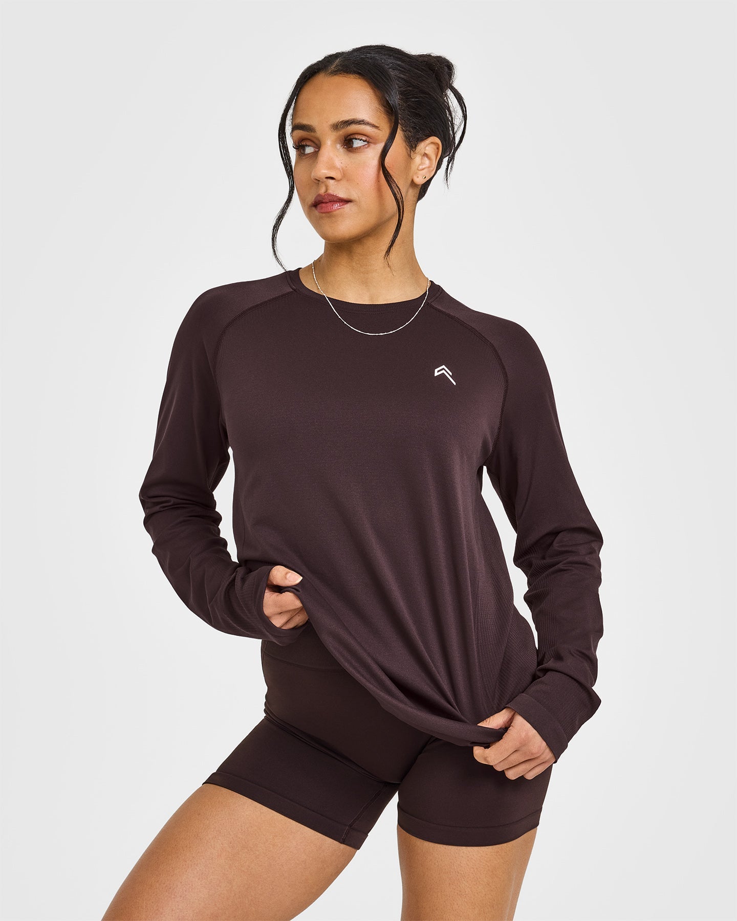 Go To Seamless Loose Long Sleeve Top | Plum Brown
