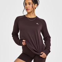 Go To Seamless Loose Long Sleeve Top | Plum Brown