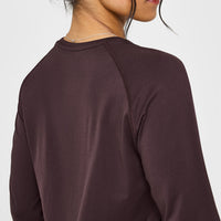 Go To Seamless Loose Long Sleeve Top | Plum Brown