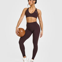Unified High Waisted Leggings | Plum Brown