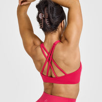 EasyLiftâ„¢ High Neck Sports Bra with White Logo | Berry Bloom