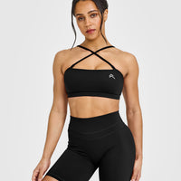 EasyLiftâ„¢ Multi Way Bandeau Bralette with White Logo | Black