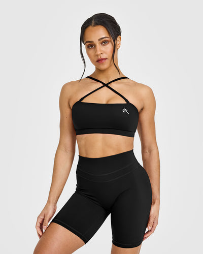 EasyLiftâ„¢ Multi Way Bandeau Bralette with White Logo | Black