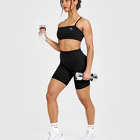 EasyLiftâ„¢ Multi Way Bandeau Bralette with White Logo | Black