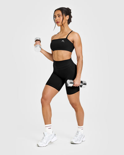 EasyLiftâ„¢ Multi Way Bandeau Bralette with White Logo | Black