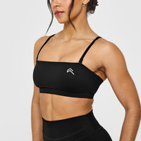 EasyLiftâ„¢ Multi Way Bandeau Bralette with White Logo | Black