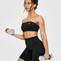 EasyLiftâ„¢ Multi Way Bandeau Bralette with White Logo | Black