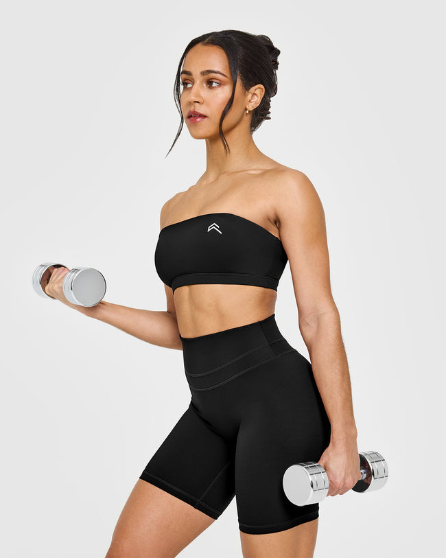 EasyLiftâ„¢ Multi Way Bandeau Bralette with White Logo | Black